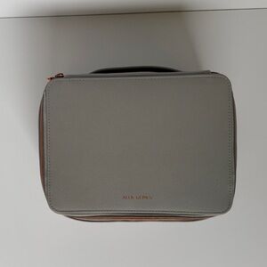 Allie Glines Gray Toiletry Bags (3) with Rose Gold Accents